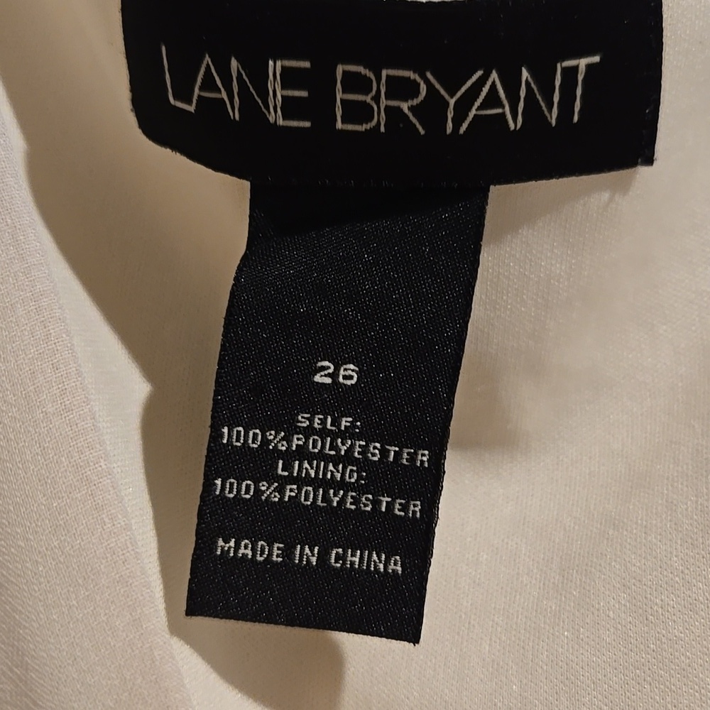 Lane Bryant tan blue coral black floral tie back dress. Size 26. - Picture 4 of 6